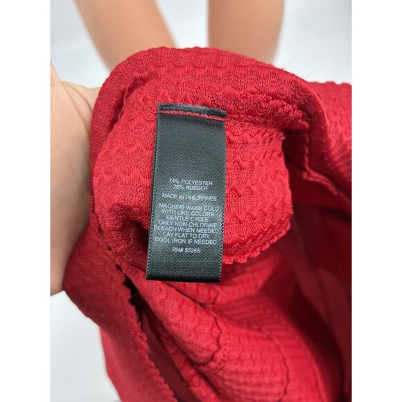 Express Red Pleated Skater Skirt Womens Size S Fit & Flare Textured Mini - Picture 7 of 7